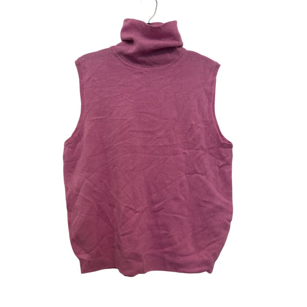 Kirkland Signature Cashmere Turtleneck Sleeveless Sweater Women’s Size L Pink - Picture 1 of 4